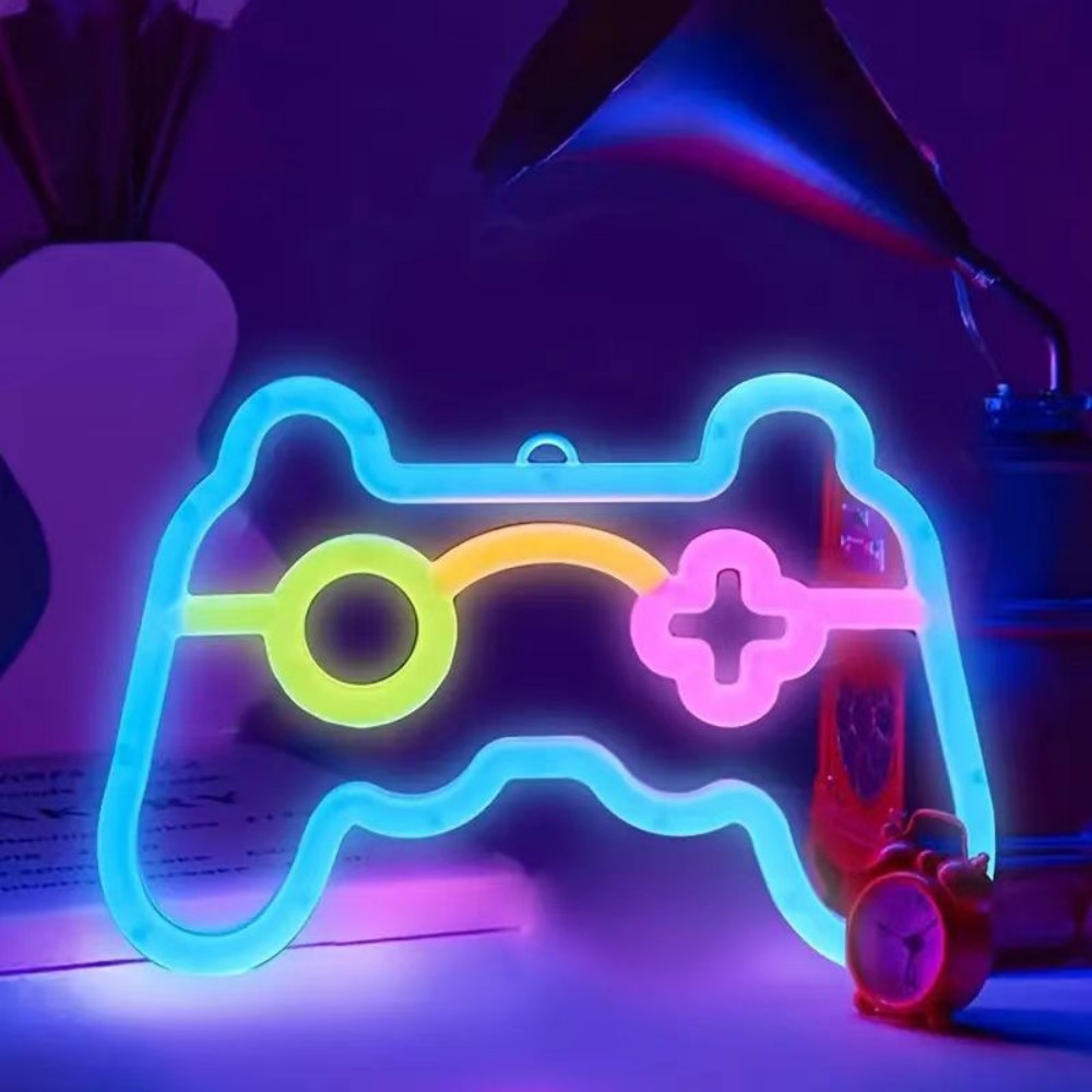 Baby Nursery Wall Lights - 1個 USB給電式ゲームコントローラーネオンサインLEDライト ゲーマーの部屋の装飾、子供部屋、壁、パーティー、ゲームデスクのナイトライト用