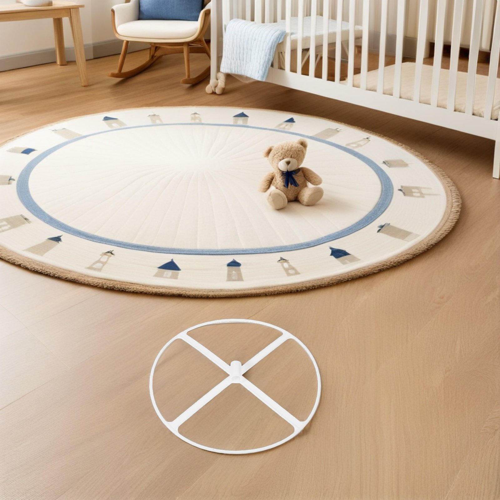 Baby Nursery Frames - 汎用性の高いベビーベッド用蚊帳フレーム。ベビーベッドの天蓋を固定するための支柱。頑丈で軽量、工具不要で簡単に設置可能。ベビーベッド用蚊帳サポート、ベビー用品。