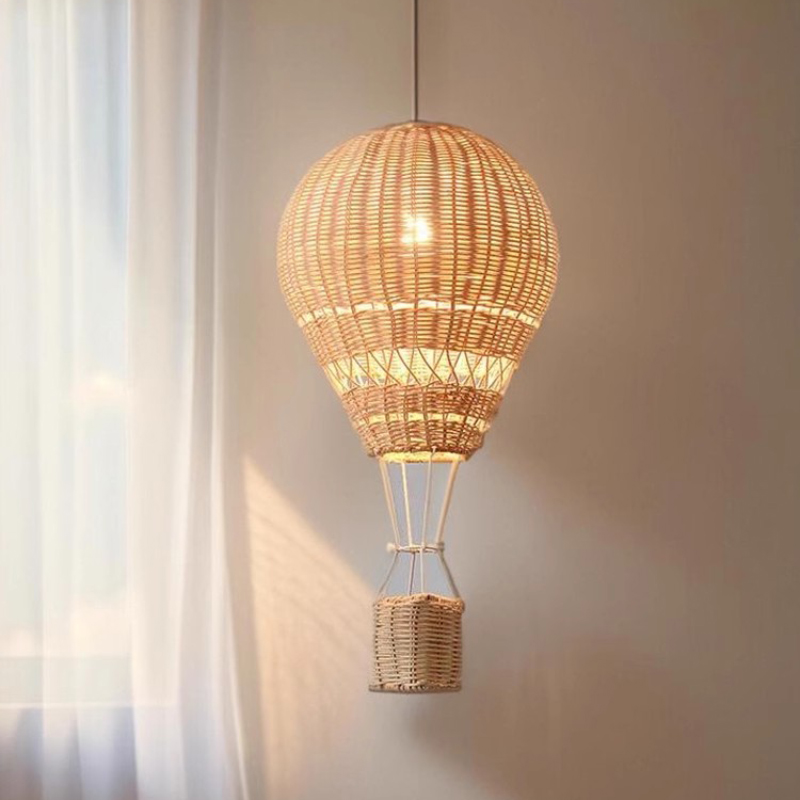 Baby Nursery Decor Girl - 熱気球シャンデリア LED 子供部屋籐クラフト手作りランプ赤ちゃん保育園男の子女の子家の装飾寝室の照明