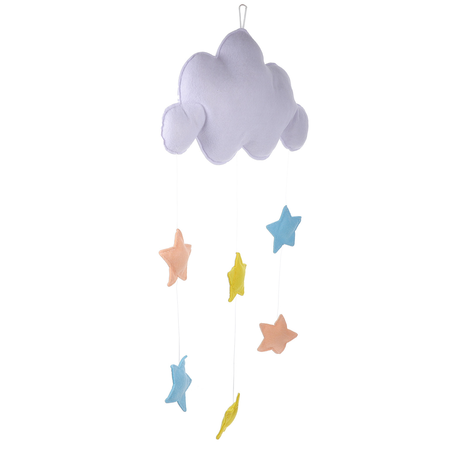 Baby Nursery Light Fixture - 愛らしい雲と星のフェルト製ウォールデコレーション。ベビー部屋、子供部屋、リビングルーム、壁、ドア、照明器具に。