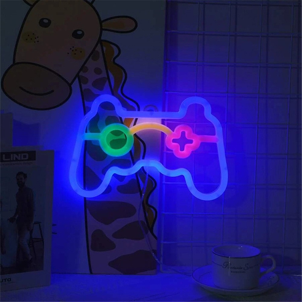1個 USB給電式ゲームコントローラーネオンサインLEDライ - Baby Nursery Wall Lights のレビューと価格