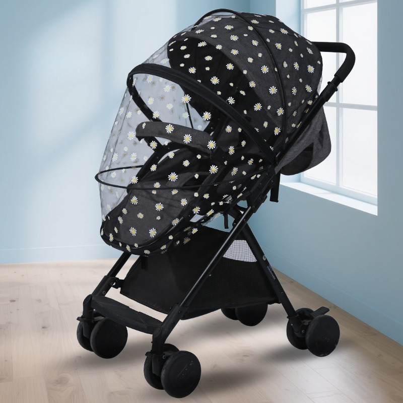 ベビーカー用ユニバーサル蚊帳デイジープリントネットカバー、ベ - Baby Nursery Trolley のレビューと価格