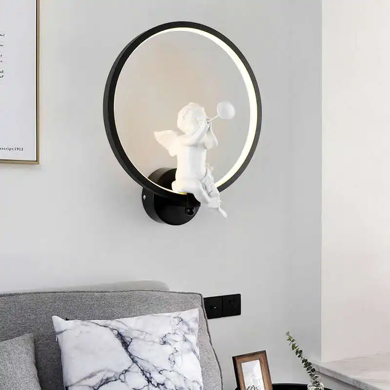 北欧暖かいエンジェルウォールランプモダンなリビングルーム寝室 - Baby Nursery Wall Lights のレビューと価格