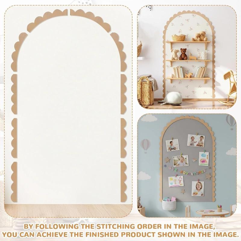 木製ウォールアーチ装飾 DIY 未完成木製フレーム スカラッ - Baby Nursery Frames のレビューと価格